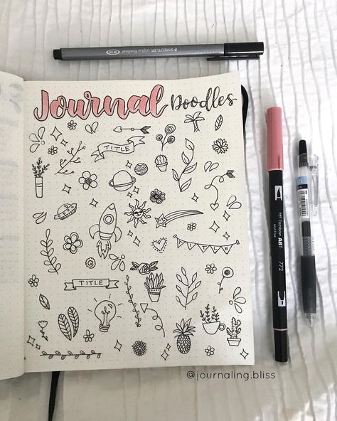 Ally || Bullet Journal 🌿 on Instagram: “Sat down to brainstorm some doodle ideas to fill in the blank spaces on my journal spreads 😊 I’m excited to start using some of them!…” Blank Space Fillers Art, Journal Filler Doodles, Journal Space Fillers, Cute Doodles To Fill Space, Journal Filling Ideas, Doodles To Fill A Page, Doodles To Fill Space, Journal Start Page Ideas, Journal Start Page