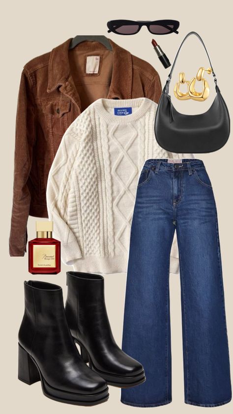 Created by allisonmatovic on Shuffles Classic Eclectic Style, Going Out For Drinks Outfit Casual, Women Outfit Inspo Aesthetic, Cool Toned Fall Outfits, Old Money Denim Outfit, Thanksgiving Party Outfits, Fashion Trends 2025 Spring Summer Women, Winter Thrift Outfits, Theater Outfit Ideas Broadway