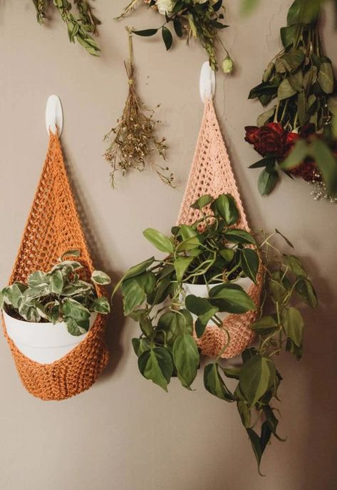 Wall Plant Holders Hanging Planters Crochet Home Decor | Etsy Wall Plant Holder, Crochet Plant Hanger, Wall Plant Hanger, Hanging Plant Holder, Support Plante, Confection Au Crochet, Crochet Wall Hangings, Crochet Plant, Crochet Decoration