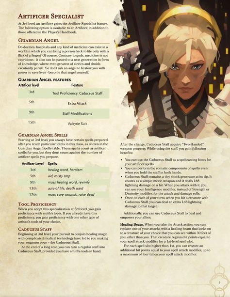 Artificer Subclass 5e, Artificer Specialist, Dnd Artificer, Dnd Subclasses, Homebrew Monsters, Dnd Creatures, Dnd Things, Dungeons And Dragons Races, Npc Ideas