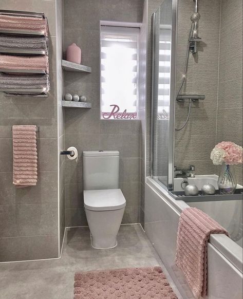 Girl Apartment Decor, Pink Bathroom Decor, Bathroom Decor Themes, First Apartment Decorating, Bathroom Decor Luxury, Apartment Living Room Design, Restroom Decor, Aesthetic Bathroom, Dream Apartment Decor