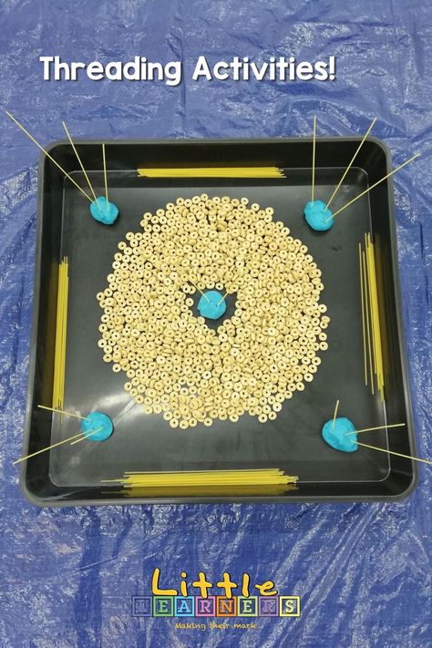 Sand Tray Ideas Eyfs, Threading Activities, Tuff Tray Ideas Toddlers, Sensory Activities For Preschoolers, Fine Motor Activity, Eyfs Activities, Morning Activities, Nursery Activities, Childcare Activities