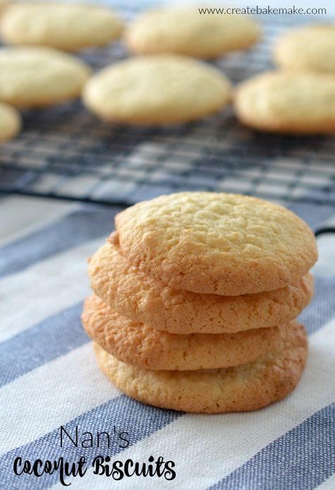 Nan's Coconut Biscuits Both regular and Thermomix recipes included. #coconutbiscuits #cookierecipes #easybiscuitrecipe #thermomixrecipes #thermomix #biscuits #coconutrecipe #kidsfood #snacks Cooking Quinoa, Homemade Biscuits Recipe, Coconut Biscuits, Lunchbox Treats, Thermomix Desserts, Lunch Box Snacks, Biscuit Bake, Kids Cooking, Biscuits Recipe