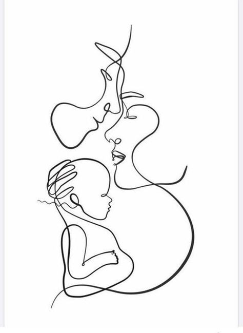 when 1+1=3 Mum Dad And Baby, Tato Nama, Baby Line Art, Minimalistic Line Art, Art Abstrait Ligne, Baby Tattoo Designs, Hope Art, Dad And Baby, Line Print