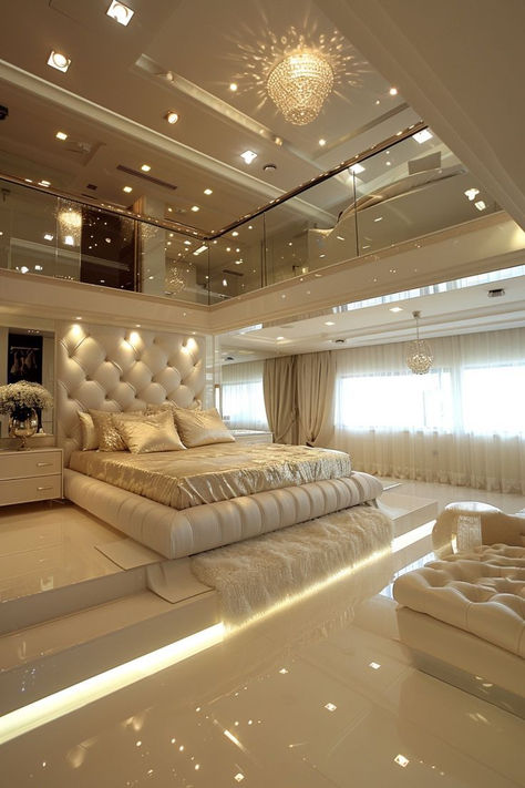 Rich Girl Bedroom, Modern Luxury Bedroom Design, Marbleized Decor, Beige Walls Bedroom, Luxury Bedroom Interior Design, Light Furniture, Bedroom Kid, Idea Bedroom, Interior Ceiling