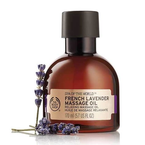 The Body Shop French Lavender Massage Oil Lavender Massage Oil, Body Shop Skincare, Skin Care Business, Body Shop At Home, Korean Eye Makeup, House Of Beauty, Homemade Bath Products, French Lavender, Oil Shop