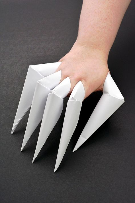 Paper Boat Instructions, Paper Claws, Paper Boat Origami, Make A Paper Boat, Paper Ninja Stars, Wolverine Claws, Make A Paper Airplane, Paper Folding Crafts, Opal Nails