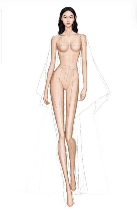 Mannequin Template For Fashion Design, Mannequin Illustration Fashion, Clothes Templates Fashion, Body Figure Illustration, Walking Fashion Croquis, Mannequin Figure Drawing, Walking Model Sketch, Fashion Walk Stage, Mannequin Template Fashion Design