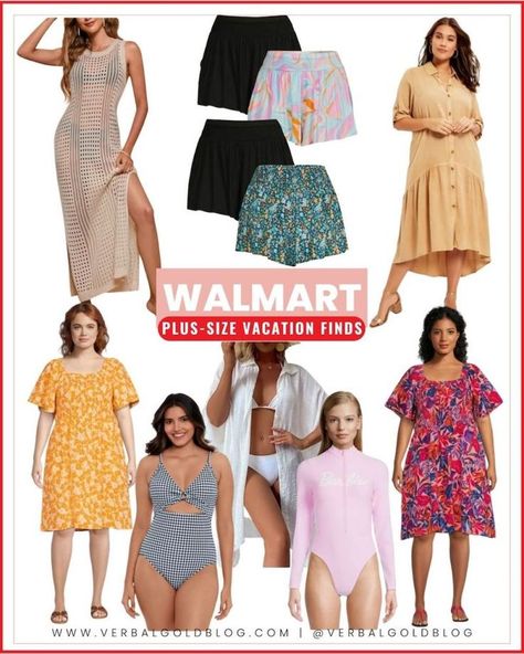 The best walmart plus size outfits 2023! These must haves items from walmart are great for tropical vacations or pool days. Who says you can't find stylish pieces at Walmart? Plus Size Vacation, Walmart Fashion, Summer Vacation Outfits, Walmart Finds, Outfits 2023, Family Vacations, Pool Days, Vacation Outfits, Family Vacation