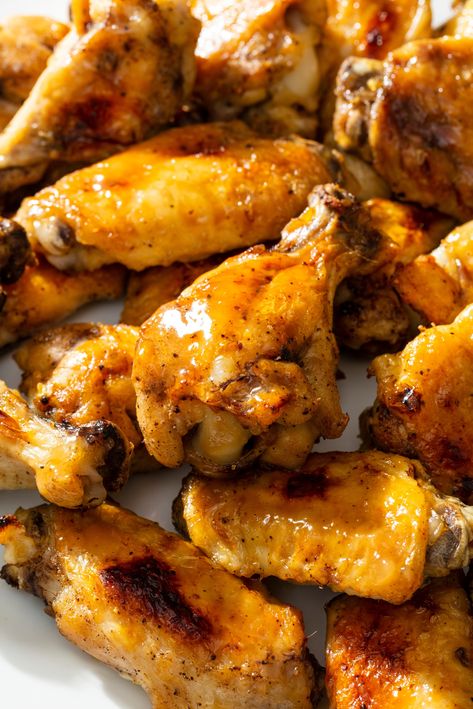 When you make a whole roast chicken, do you ever steal the wings for a chef’s snack? This recipe is supposed to replicate those glorious few bites. Whole Roast Chicken, Roasted Chicken Wings, Glazed Chicken Wings, Crispy Chicken Wings, America's Test Kitchen Recipes, Baked Chicken Wings, Glazed Chicken, Cooks Illustrated, Americas Test Kitchen