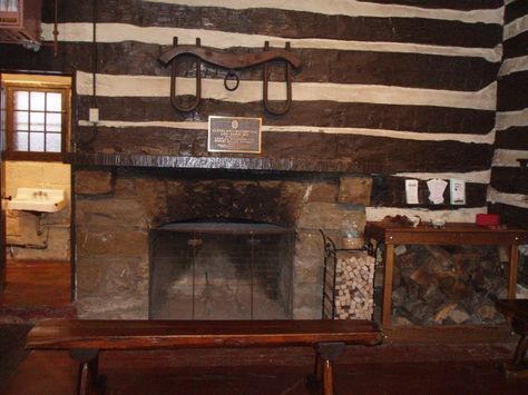 Fireplace at The Old Log Cabin Old Log Cabin Interior, Log Cabin Fireplace, Cabin Fireplace, Log Cabin Interior, Rustic Homes, Log Cabin Rustic, Cold Mountain, Rustic Fireplaces, Country Cabin