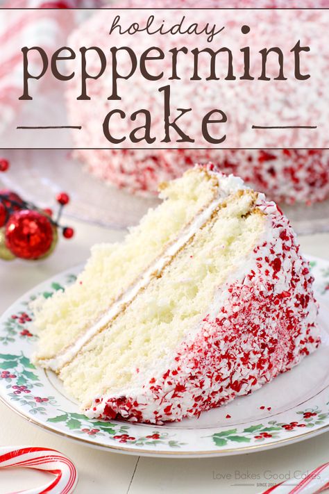 Dazzle you friends and family with this simple and delicious Holiday Peppermint Cake! It just may become a holiday tradition! Peppermint Cake, Christmas Cake Recipes, Oreo Dessert, Monkey Bread, Christmas Cooking, Holiday Cakes, Holiday Cooking, White Cake, Food Cakes