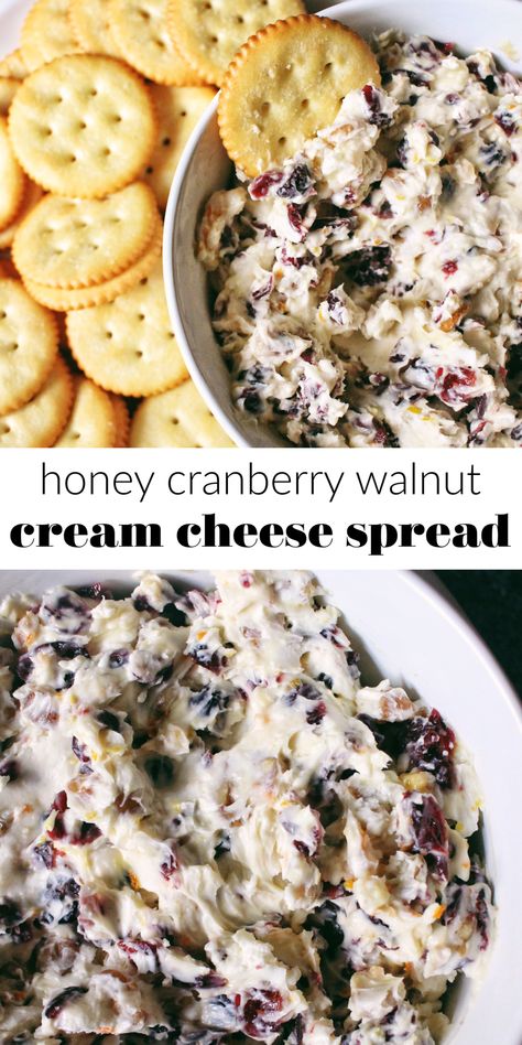 Christmas Hors D'oeuvres, Cranberry Cream Cheese Spread, Walnut Cream Cheese, Cream Cheese Spread Recipes, Dinner 2023, Cheese Spread Recipes, Christmas Potluck, Walnut Cream, Christmas Appetizer