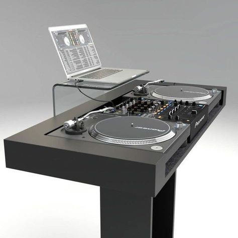 Dj Images Dj Booth, Dj Booth Design, Wedding Dj Booth, Furniture Design Portfolio, Dj Furniture, Dj Pult, Turntable Furniture, Turntables Dj, Dj Stand