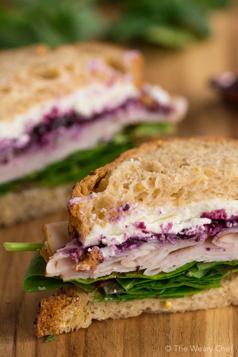 Turkey Sandwich with Goat Cheese and Jam - The Weary Chef Easy Sandwich Recipes, Turkey Sandwich, Goat Cheese Recipes, Gourmet Sandwiches, Breakfast And Brunch, Simple Sandwiches, Turkey Sandwiches, Ground Turkey, Sandwich Recipes