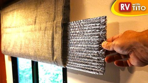 Pin on TINY HOMES Trailer Insulation Ideas, Camper Insulation Ideas, Reflectix Window Covering, Curtains For Rv Windows, Rv Skylight Cover Diy, Rv Window Insulation Diy, Rv Insulation Ideas, Camper Window Coverings Ideas, Rv Blinds Ideas