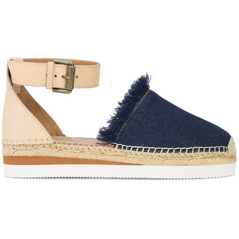 See By Chloé frayed denim espadrilles ($385) ❤ liked on Polyvore featuring shoes, sandals, blue, espadrilles shoes, espadrille sandals, ankle tie sandals, boho sandals and blue denim shoes Ankle Tie Espadrilles, Designer Espadrilles, Denim Espadrilles, Blue Espadrilles, Denim Sandals, Espadrilles Shoes, White Leather Sandals, Ankle Tie Sandals, Woven Shoes