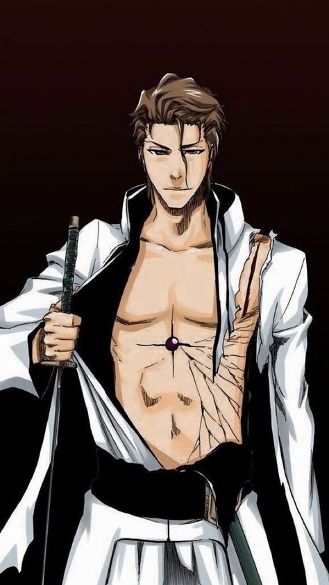 Aizen Manga, Chest Piercing, Sousuke Aizen, Ichigo Kurosaki Wallpaper, Ichigo Manga, Aizen Sousuke, Aizen Sosuke, Bleach Anime Ichigo, Bleach Anime Art