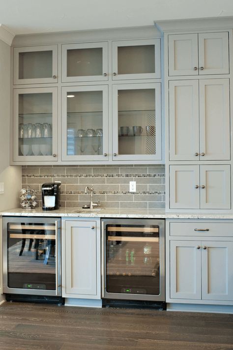 Built In Coffee Maker Butler Pantry, Kitchen With Beverage Station, Bar Ideas For Home With Sink, Beverage Station Cabinet, Beverage Station With Ice Maker, Farmhouse Beverage Station, Beverage Center In Dining Room, Kitchen Beverage Station Ideas, Modern Farmhouse Wet Bar