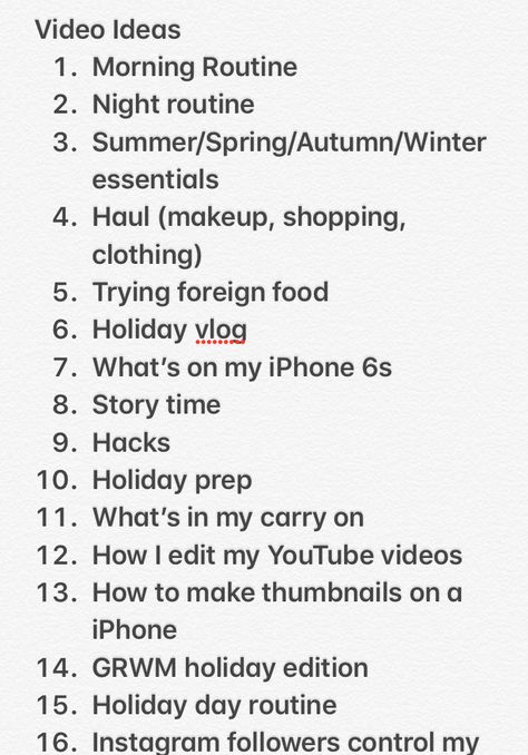 October Vlog Ideas, Story Time Ideas Youtube, Vlogmas Ideas Youtube, Vlogmas Ideas, Tiktok Video Ideas, Yt Ideas, Youtube Channel Name Ideas, Vlog Ideas, Youtube Video Ideas