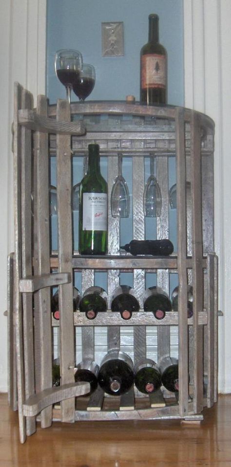 Lobster trap repurposed as home bar Crab Trap, Lobster Trap, Upcycling Ideas, Home Bar Furniture, Wooden Bathroom, Beach Home Decor, Lighted Wine Bottles, Thumbnail Image, Crafty Creations