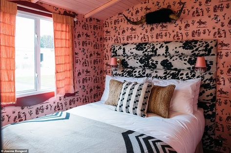 Millennials transform Margate static caravan and can now command £200 a night on Airbnb Luxury Caravans, Cowgirl Bedroom, Jungle Room, Rockett St George, Appaloosa Horses, Curved Sofa, Wallpaper Direct, Appaloosa, Interior Stylist