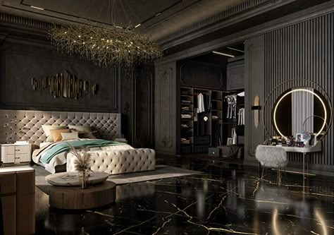 𝐋𝐔𝐗𝐔𝐑𝐘 𝐌𝐀𝐒𝐓𝐄𝐑 𝐁𝐄𝐃𝐑𝐎𝐎𝐌 on Behance Tattoo Modern, Luxury Master Suite, Simple Bed Designs, Huge Bedrooms, Interior Design Renderings, Bed Design Modern, Bedroom Master, Luxury Bedroom Master, Luxurious Bedroom