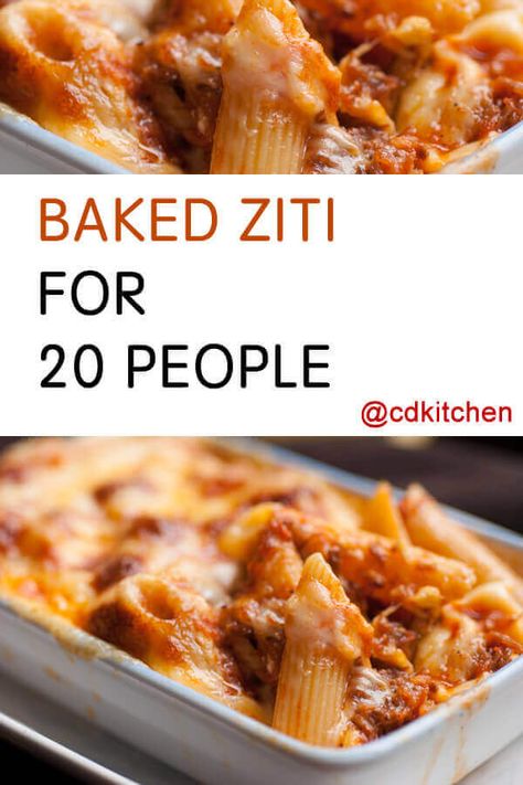 Crowd Meals, Team Meal, Crowd Recipes, Mince Dishes, Baked Ziti With Sausage, Florida Recipes, Pasta Bakes, Ziti Pasta, Healty Dinner