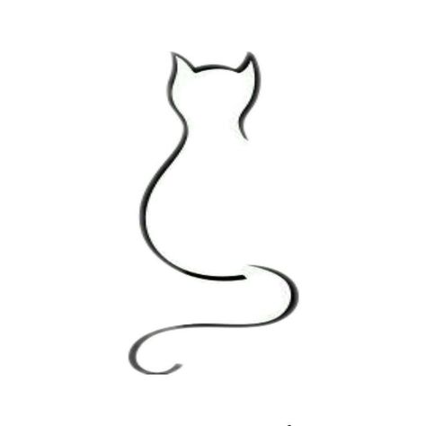 Cat Silhouette Drawing, Cat Line Tattoo, Cat Silhouette Tattoos, Acab Tattoo, Minimal Tattoo Designs, Minimal Tattoo Ideas, Cat Tattoo Simple, Dibujo Simple, Cat Tattoo Designs