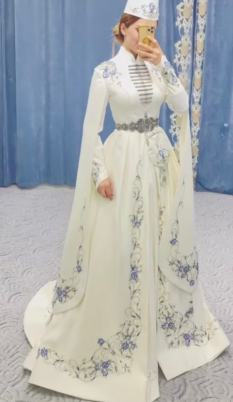 Russian Wedding Dress, Wedding Dress 2024, Muslimah Wedding Dress, Nikah Dress, Muslimah Wedding, Russian Wedding, Turkish Wedding, Arab Wedding, Traditional Wedding Dress