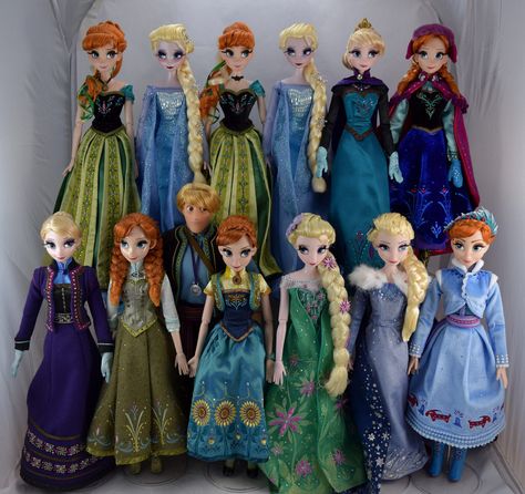 Complete Frozen Limited Edition 17'' Doll Collection Disney Doll Collection, Elsa Halloween Costume, Disney Princess Doll Collection, Princesa Ariel Disney, Frozen Fashion, Frozen Elsa Doll, Girl Superhero Party, Disney Barbie Dolls, Frozen Dolls