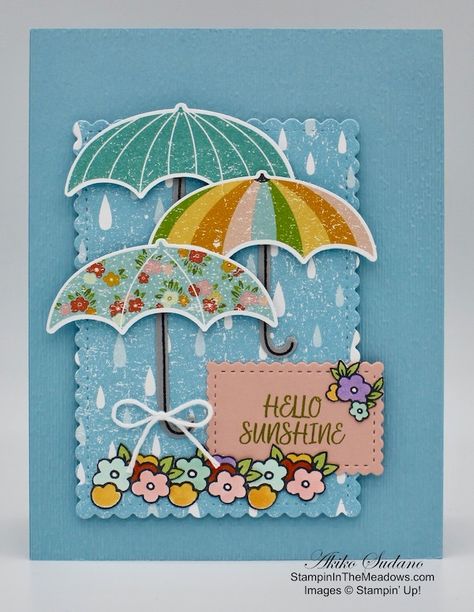 Stampin Up Under My Umbrella, Umbrella Cards, Michigan Winter, Friend Cards, Stampin Up Project, Hello Cards, Under My Umbrella, Spring Cards, Stamping Ideas