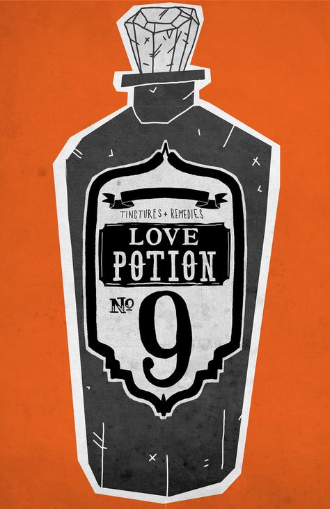 Love Potion No. 9 Illustration Number 9 Tattoo, Love Potion Number 9, 9 Tattoo, Number Nine, Print Design Art, Love Potion, Orange You Glad, My Funny Valentine, Number 9