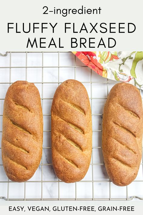 Easy 2-ingredient flax sandwich bread. It is vegan, keto, paleo, oil-free, grain-free, & sugar free. #wfpb #wfpbbread #wfpbrecipe #easy #oilfree #vegan #glutenfree #glutenfreebread #grainfreebread #flaxseedmeal #flaxbread #oilfreevegan #2ingredients #ketobread #keto #ketogenic #ketovegan #oilfreebread #flaxseedbread #flourlessbread #flourless #yeastfree Flax Bread, Flourless Bread, Flaxseed Bread, Flaxseed Meal, Grain Free Bread, Paleo Bread, Wfpb Recipes, Flax Seed Recipes, Gf Bread