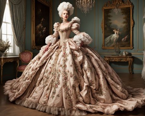 Full length by dodoman - Playground Huge Ball Gowns, Marie Antoinette Wedding Dress, Marie Antoinette Wedding, Rococo Gown, Venice Carnivale, Princess Academy, Fairytale Gown, Century Dress, Fantasy Gowns