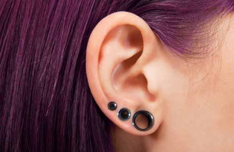 Ear Gauges Aesthetic, Gauges Aesthetic, Front Helix Piercing, Gauged Ears, Forward Helix Piercing, Cute Piercings, Creative Eye Makeup, Creative Eye, Kate Spade Earrings