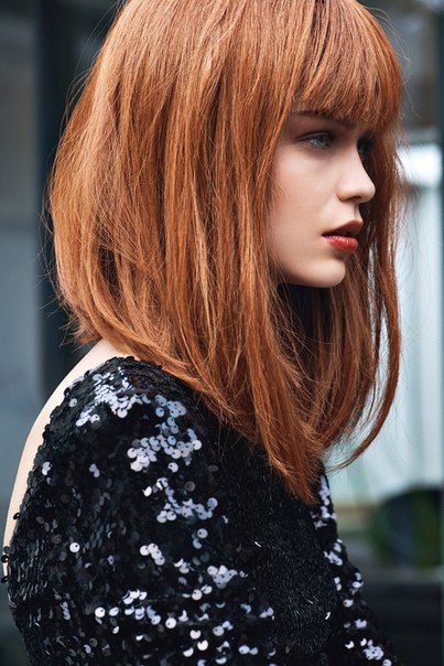 Long Bob Haircuts Bangs, Very Long Bob With Bangs, Long A Line Bob With Bangs, Long Angled Bob Hairstyles, Long Angled Bob, Long Bob With Bangs, Inverted Long Bob, Red Bob, Inverted Bob Hairstyles