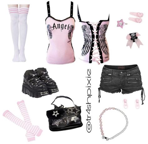 Goth Girly Outfits, Goth Barbie Aesthetic, Girly Goth Outfits, Girly Emo, Emo Barbie, Goth Barbie, Goth Coquette, Girly Goth, Movie Outfit