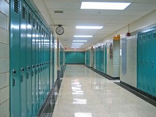 School Hallway | Empty Hallway in a Public School | Hannah Pinkgirl | Flickr School Clean, School Custodian, High School English Classroom, School Hallway, Teacher Burnout, School Hallways, Secondary Classroom, English Classroom, High School English