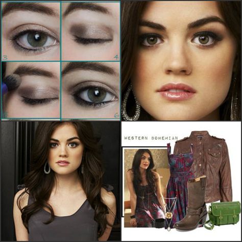 Aria Style ! Aria Makeup Pretty Little Liars, Aria Montgomery Makeup Eyes, Aria Montgomery Outfits Aesthetic, Pretty Little Liars Aria Outfits, Pll Aesthetic Outfits, Aria Pll Outfits, Pll Makeup, Aria Makeup, Aria Montgomery Makeup