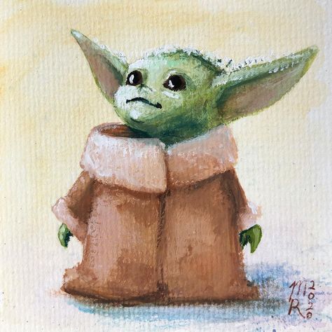 Art of Megan Roggenbuck on Instagram: “Because #babyyoda is the cutest thing ever. And I’m a nerd. 🌟 4x4in on paper #gouachepainting #watercolor #starwarsfanart #illustrationgram” Art Journal Challenge, Star Wars Painting, Journal Challenge, Festival Ideas, Star Wars Fan Art, Cutest Thing Ever, Gouache Painting, Art Festival, Star Wars Art