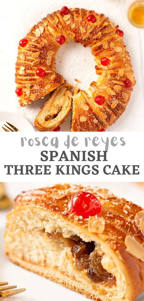 Rosca De Reyes Receta - Spanish Three Kings Cake Recipe 3 Kings Bread Recipe, 3 Kings Day Cake Recipe, 3 Kings Cake Recipe, 3 Kings Cake, Kings Cake Recipe Traditional, Three Kings Day Food, Three Kings Bread Recipe, Kings Cake Recipe, Three Kings Cake Recipe