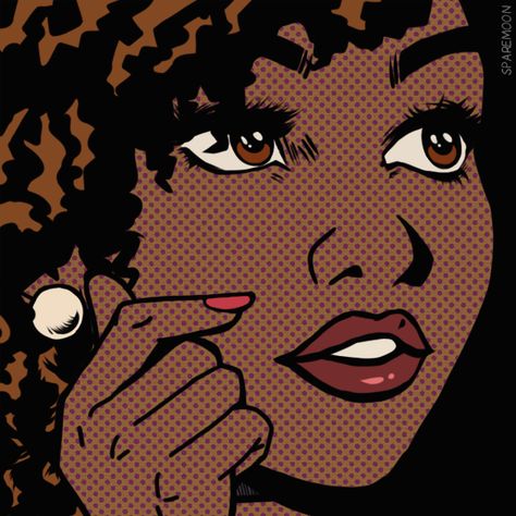 Black Woman Art, Roy Lichtenstein, Retro Pop, Woman Art, My Oc, Bold Black, Art Black, The Amazing, Pop Art