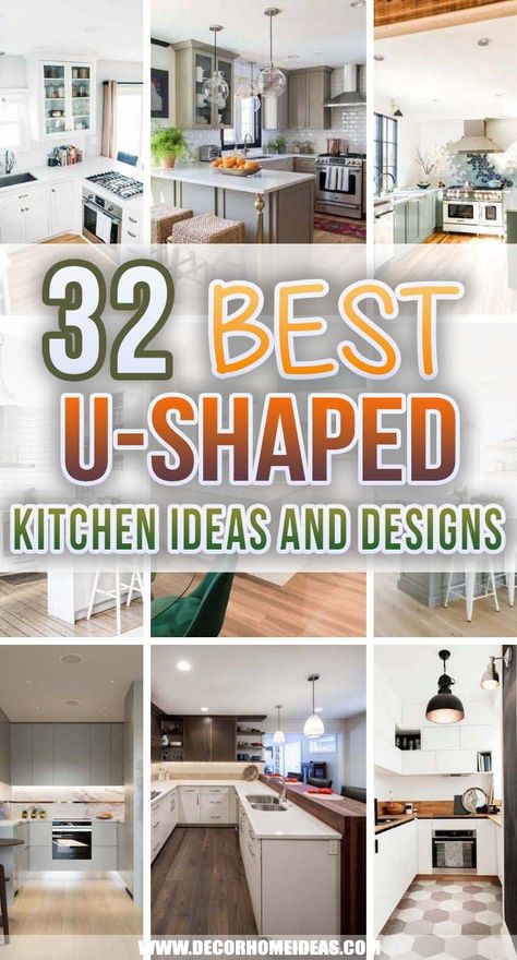 U Shaped Kitchen Ideas, Kitchen Layout U Shaped, U Shaped Kitchen Cabinets, Small U Shaped Kitchen, Small Kitchen Ideas Layout, Kitchen Layouts With Island, Kitchen Cabinet Layout, Kitchen Ikea, Square Kitchen