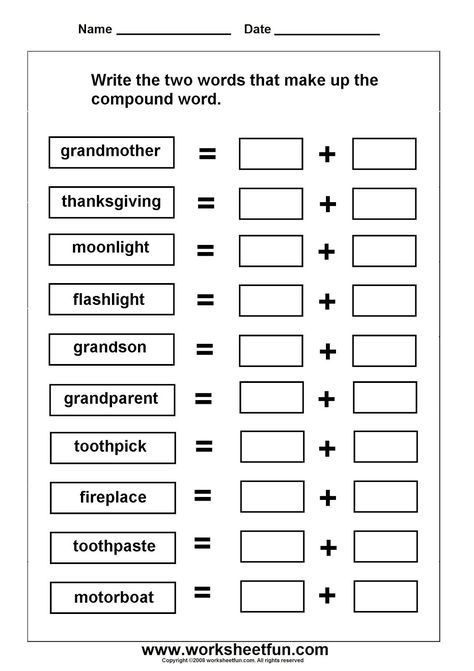 Free 2nd Grade Compound Words Worksheets Compound Words Worksheets, Compound Words Activities, Third Grade Worksheets, Words Worksheet, Homeschool Worksheets, Teaching Vocabulary, Spelling Worksheets, Compound Interest, Kindergarten Worksheets Printable