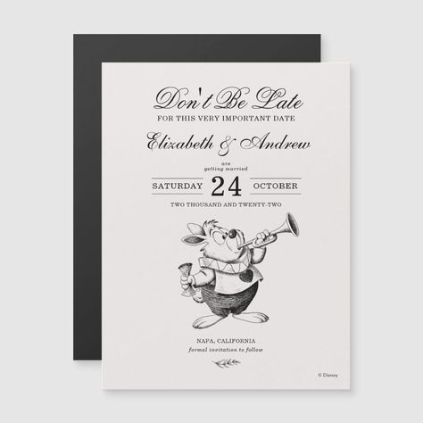 Disney's Alice in Wonderland Save the Date Disney Template Disney Save The Date, Save The Date Disney, Save The Date Invites, Disney Themed Wedding, Disney Wedding Invitations, Alice In Wonderland Invitations, Disney World Wedding, Alice In Wonderland Disney, Disney Wedding Theme