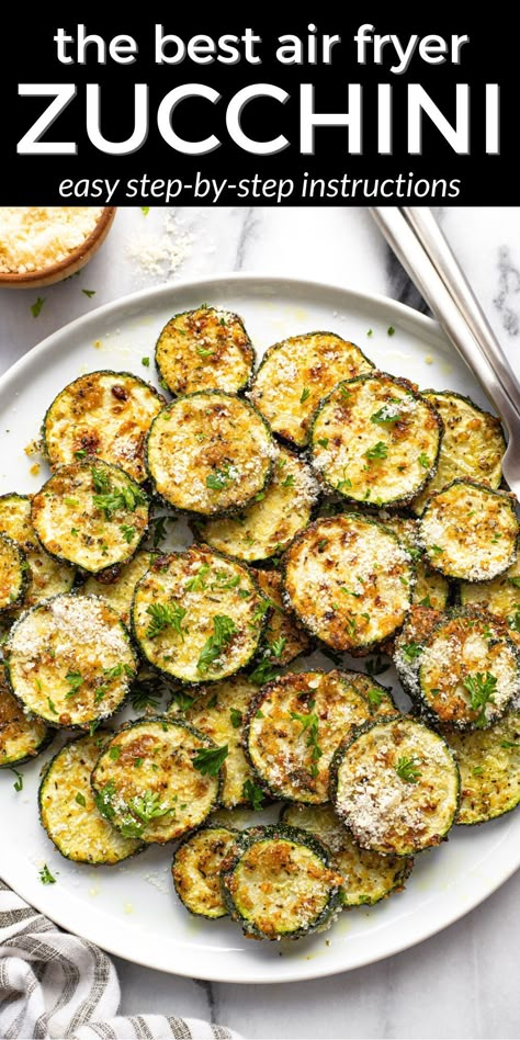 Zucchini Recipes Air Fryer, Healthy Zucchini Recipes, Easy Veggie Side Dish, Air Fryer Zucchini, Best Air Fryer, Recipes Air Fryer, Healthy Zucchini, Easy Veggie, Italian Appetizers