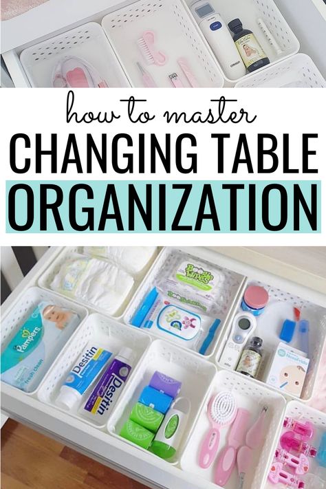 Changing Table Shelf Organization, Nappy Change Station, Newborn Changing Table Essentials, What To Put In Changing Table Drawers, Change Table Drawer Organization, Changing Table Caddy, Changing Table In Living Room, Changing Table Mirror, How To Organize Changing Table