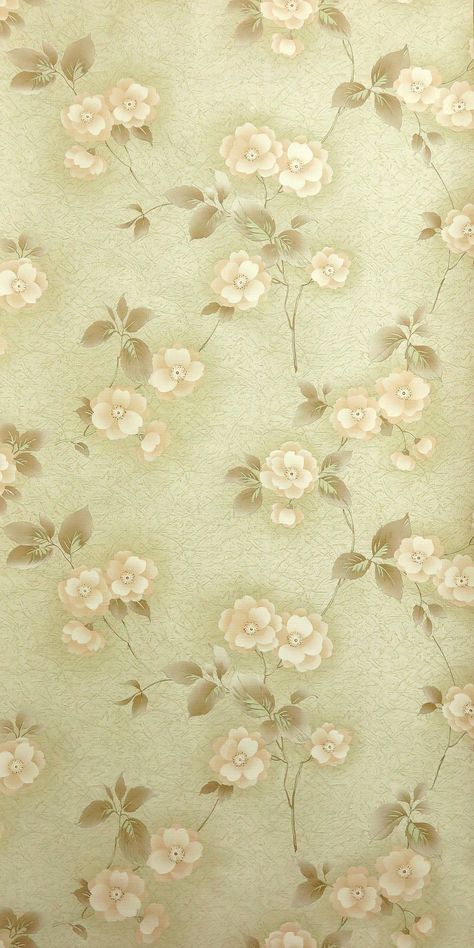 Original 70s wallpaper in subtle colors Pink flowers entwine on a light moss green background.  The finely structured paper is firm, not glossy and of good quality. This wallpaper is made of paper. Our wallpapers are all originals from the 1970s, some even older. No reprints, all real old! The wallpapers are all about 53.5cm wide. The wallpapers are sold per meter. If you put several meters in the shopping cart, you will receive the wallpaper in this length in one piece. A piece can be a maximum Rose Gold Pattern Wallpaper, Cute Tan Wallpaper, Soft Victorian Aesthetic, Vintage Flower Shop, Moss Green Background, Light Moss Green, Pink Roses Background, 70s Wallpaper, Africa Art Design