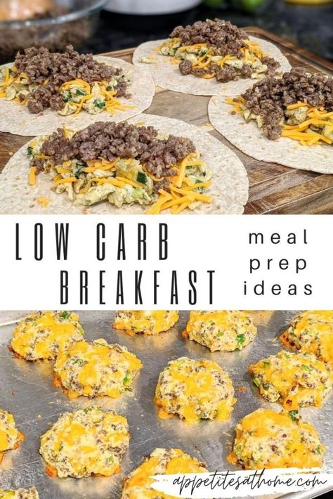 A recipe roundup of low carb breakfast ideas that are easy to prep ahead for people wanting breakfast on the go. #MealPrep #LowCarb #Breakfast Keto Meal Prep Breakfast On The Go, Make Ahead Breakfast Low Carb, Keto Premade Breakfast, Low Carb Breakfast On The Go Make Ahead, Quick Breakfast Ideas Low Carb, Quick Low Carb Breakfast On The Go, Make Ahead Breakfast Low Calorie, Meal Prep Low Carb Breakfast, Low Carb Freezer Breakfast